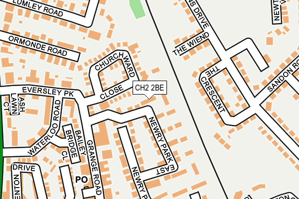 CH2 2BE map - OS OpenMap – Local (Ordnance Survey)