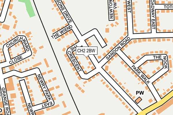 CH2 2BW map - OS OpenMap – Local (Ordnance Survey)