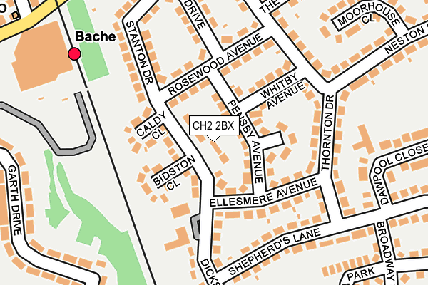 CH2 2BX map - OS OpenMap – Local (Ordnance Survey)