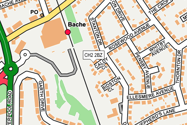 CH2 2BZ map - OS OpenMap – Local (Ordnance Survey)