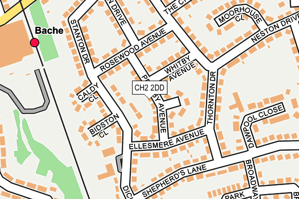 CH2 2DD map - OS OpenMap – Local (Ordnance Survey)