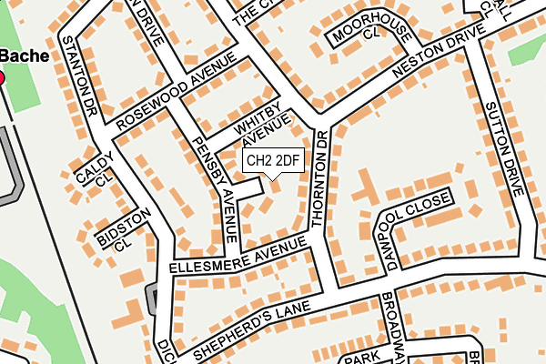 CH2 2DF map - OS OpenMap – Local (Ordnance Survey)