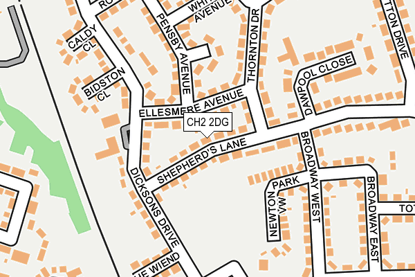CH2 2DG map - OS OpenMap – Local (Ordnance Survey)