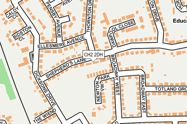 CH2 2DH map - OS OpenMap – Local (Ordnance Survey)