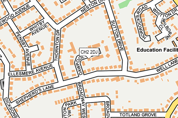 CH2 2DJ map - OS OpenMap – Local (Ordnance Survey)