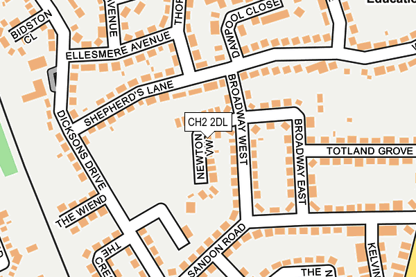 CH2 2DL map - OS OpenMap – Local (Ordnance Survey)