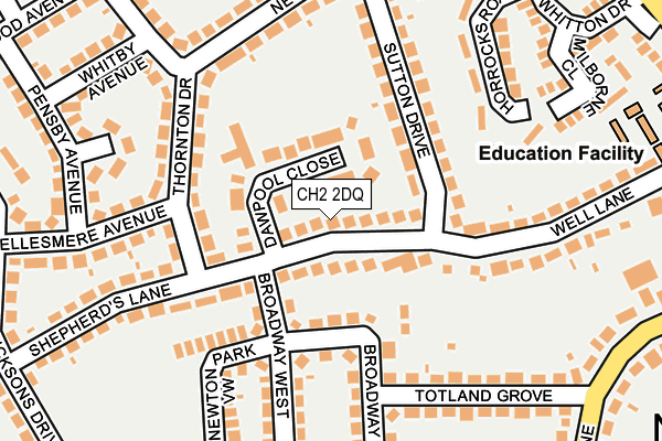 CH2 2DQ map - OS OpenMap – Local (Ordnance Survey)