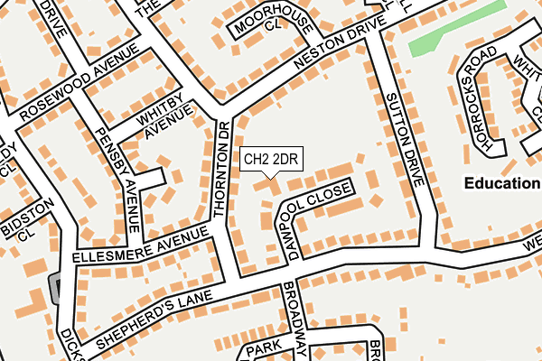 CH2 2DR map - OS OpenMap – Local (Ordnance Survey)