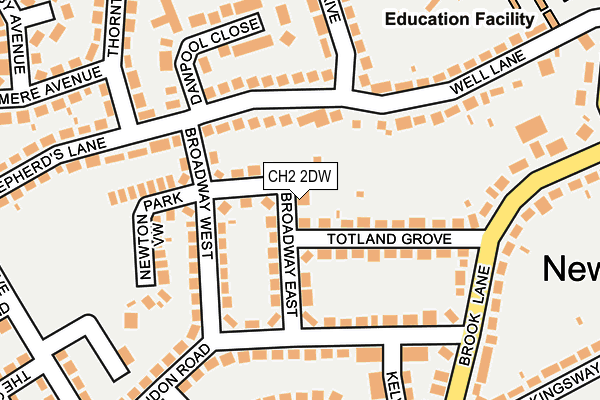 CH2 2DW map - OS OpenMap – Local (Ordnance Survey)