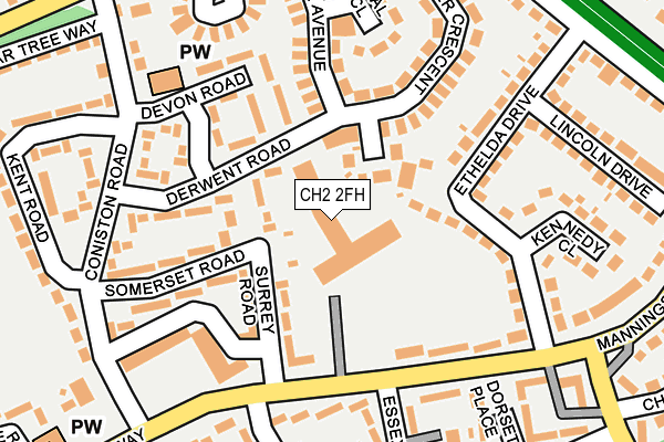 CH2 2FH map - OS OpenMap – Local (Ordnance Survey)