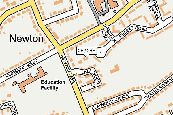 CH2 2HE map - OS OpenMap – Local (Ordnance Survey)