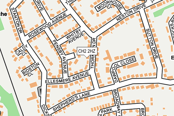 CH2 2HZ map - OS OpenMap – Local (Ordnance Survey)