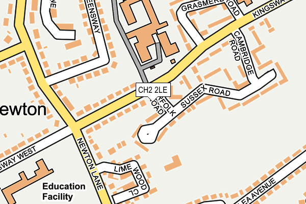 CH2 2LE map - OS OpenMap – Local (Ordnance Survey)