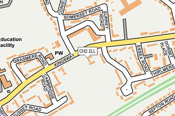 CH2 2LL map - OS OpenMap – Local (Ordnance Survey)