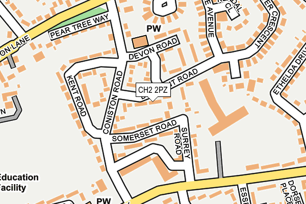 CH2 2PZ map - OS OpenMap – Local (Ordnance Survey)