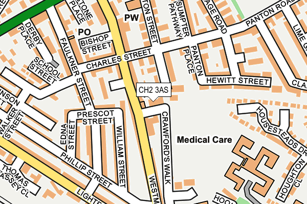 CH2 3AS map - OS OpenMap – Local (Ordnance Survey)