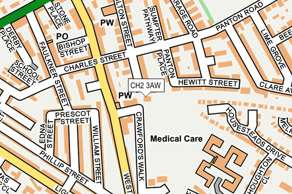 CH2 3AW map - OS OpenMap – Local (Ordnance Survey)