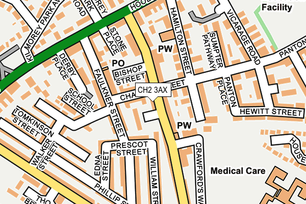 CH2 3AX map - OS OpenMap – Local (Ordnance Survey)