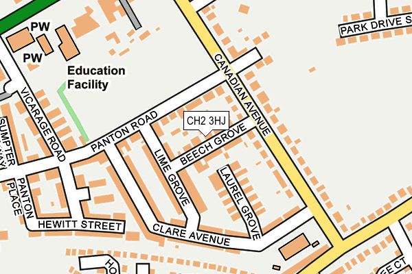 CH2 3HJ map - OS OpenMap – Local (Ordnance Survey)