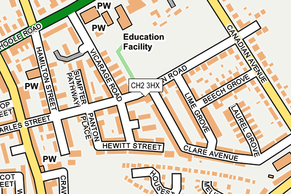 CH2 3HX map - OS OpenMap – Local (Ordnance Survey)