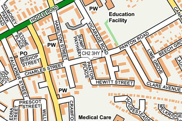 CH2 3HY map - OS OpenMap – Local (Ordnance Survey)