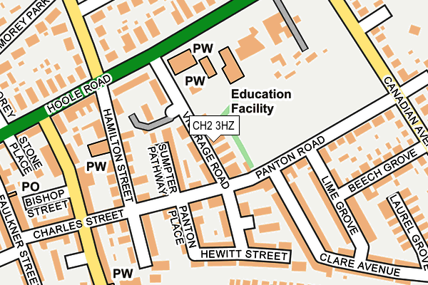 CH2 3HZ map - OS OpenMap – Local (Ordnance Survey)