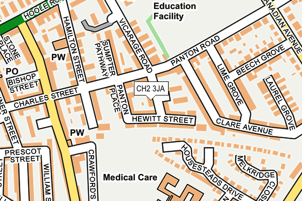 CH2 3JA map - OS OpenMap – Local (Ordnance Survey)