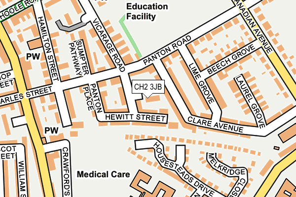 CH2 3JB map - OS OpenMap – Local (Ordnance Survey)