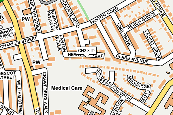 CH2 3JD map - OS OpenMap – Local (Ordnance Survey)