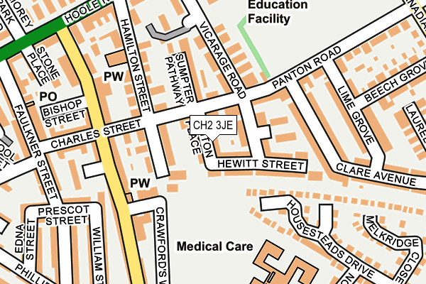 CH2 3JE map - OS OpenMap – Local (Ordnance Survey)