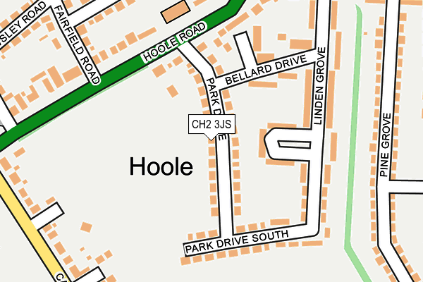 CH2 3JS map - OS OpenMap – Local (Ordnance Survey)