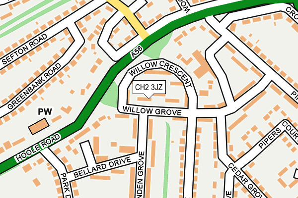 CH2 3JZ map - OS OpenMap – Local (Ordnance Survey)