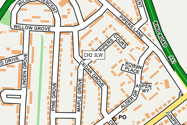 CH2 3LW map - OS OpenMap – Local (Ordnance Survey)