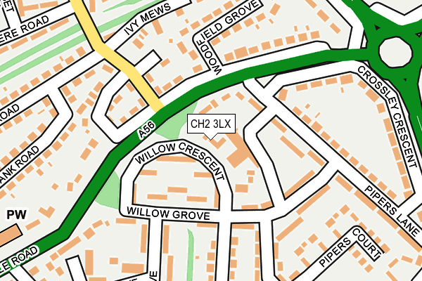 CH2 3LX map - OS OpenMap – Local (Ordnance Survey)