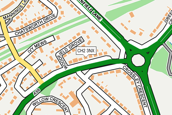 CH2 3NX map - OS OpenMap – Local (Ordnance Survey)