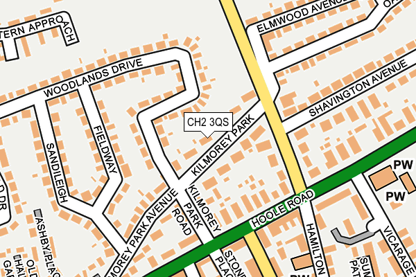 CH2 3QS map - OS OpenMap – Local (Ordnance Survey)