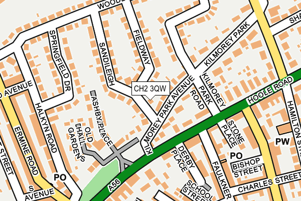 CH2 3QW map - OS OpenMap – Local (Ordnance Survey)