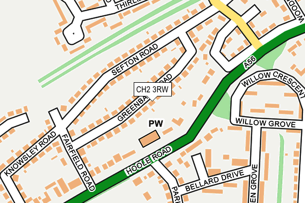 CH2 3RW map - OS OpenMap – Local (Ordnance Survey)