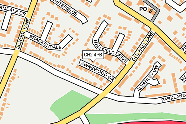 CH2 4PB map - OS OpenMap – Local (Ordnance Survey)