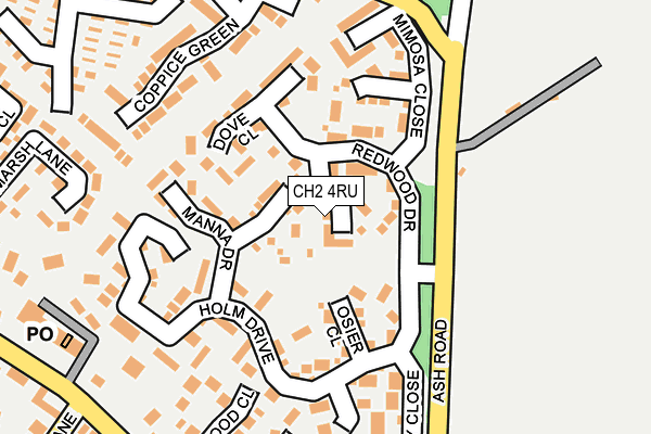 CH2 4RU map - OS OpenMap – Local (Ordnance Survey)
