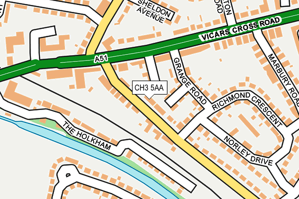 CH3 5AA map - OS OpenMap – Local (Ordnance Survey)