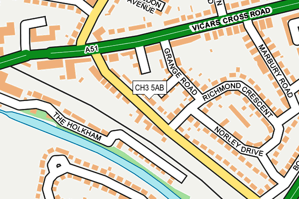 CH3 5AB map - OS OpenMap – Local (Ordnance Survey)