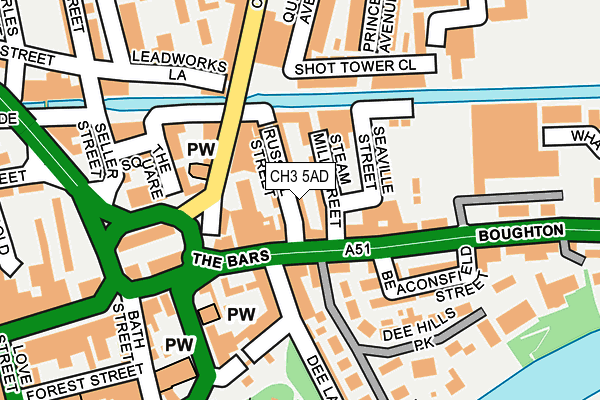 CH3 5AD map - OS OpenMap – Local (Ordnance Survey)