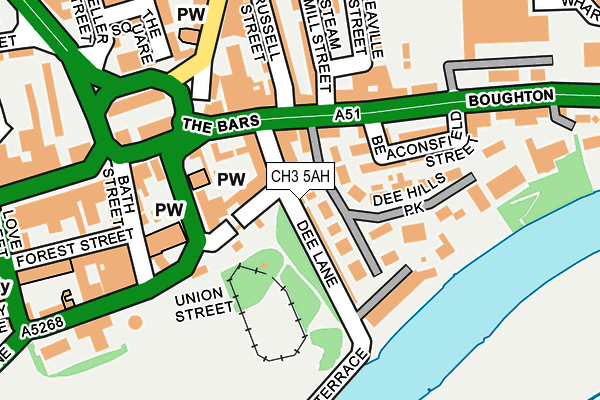 CH3 5AH map - OS OpenMap – Local (Ordnance Survey)