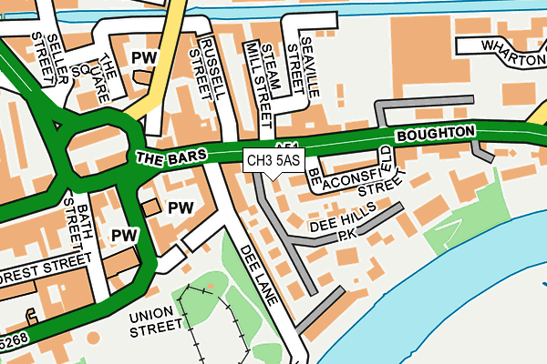 CH3 5AS map - OS OpenMap – Local (Ordnance Survey)