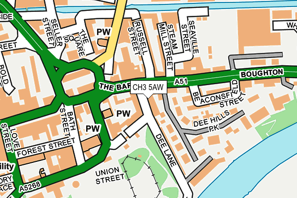 CH3 5AW map - OS OpenMap – Local (Ordnance Survey)