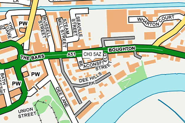 CH3 5AZ map - OS OpenMap – Local (Ordnance Survey)