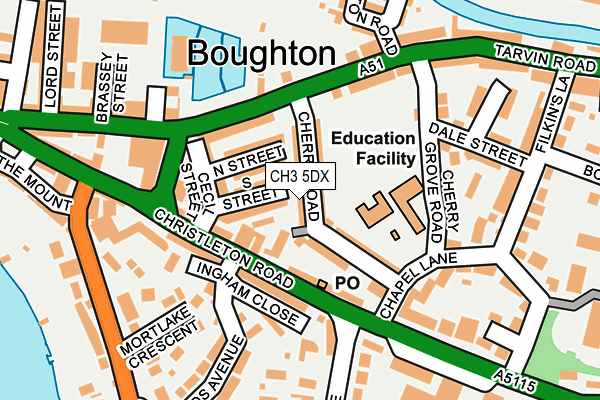 CH3 5DX map - OS OpenMap – Local (Ordnance Survey)