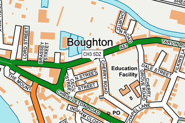 CH3 5DZ map - OS OpenMap – Local (Ordnance Survey)