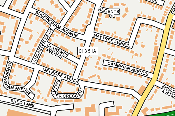 CH3 5HA map - OS OpenMap – Local (Ordnance Survey)